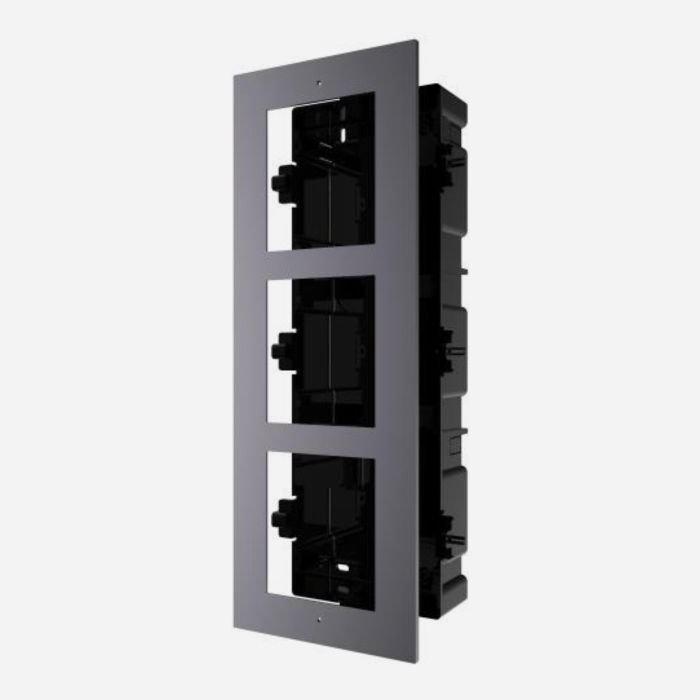 Hikvision DS-KD-ACF3/PLASTIC 3 Module Frame and  Back Box Aluminium Bracket