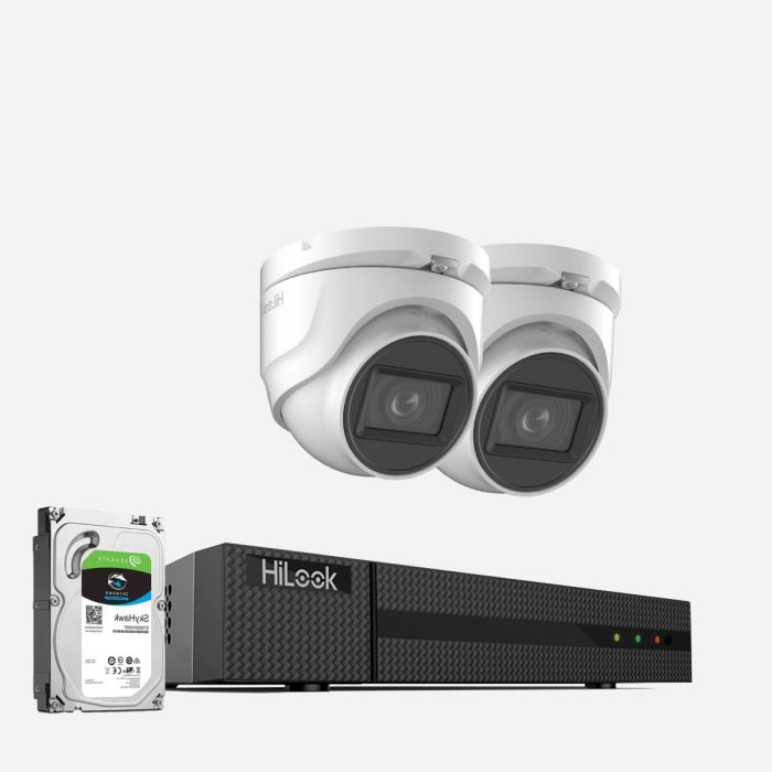 HiLook 4K 8MP 2 Camera CCTV Kit with Hard Drive